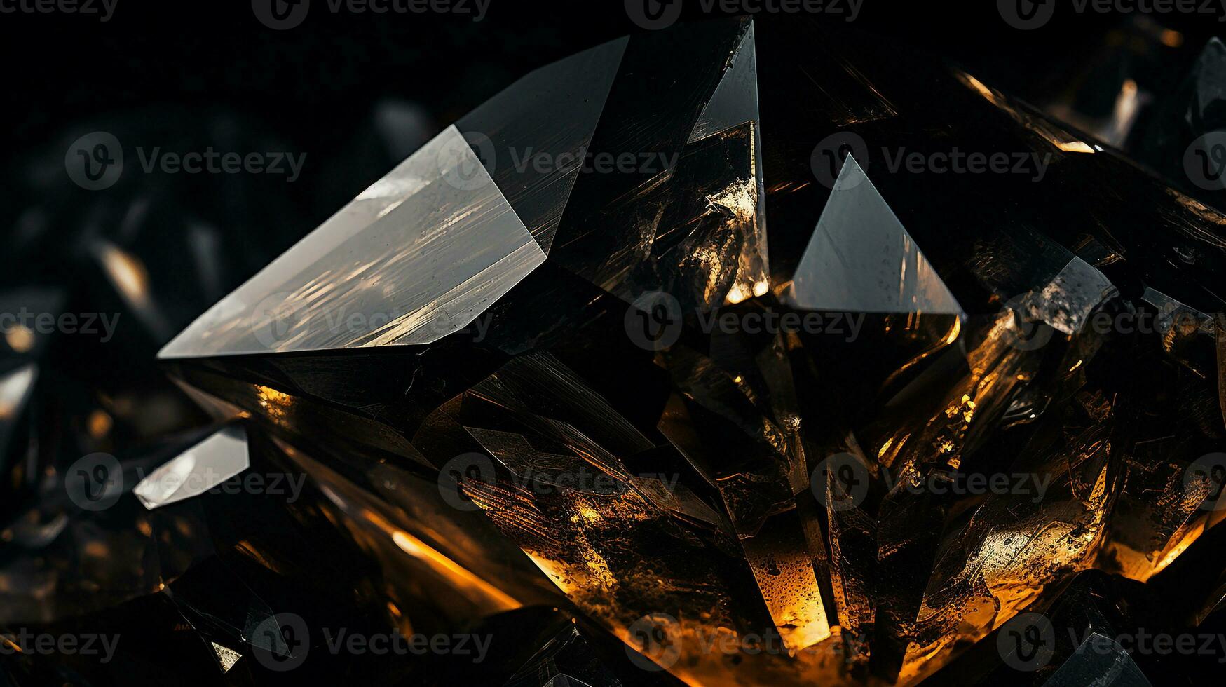 Photograph a mesmerizing close-up of a sparkling Onyx held against a velvety black background. Generative AI photo
