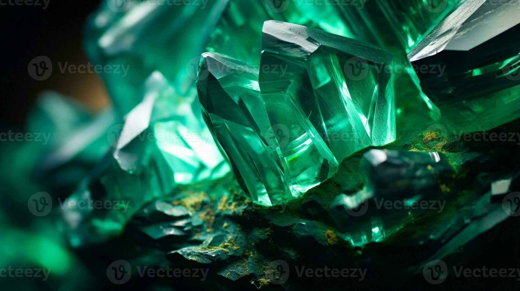 Photograph a mesmerizing close-up of a sparkling Jade held against a velvety black background. Generative AI photo