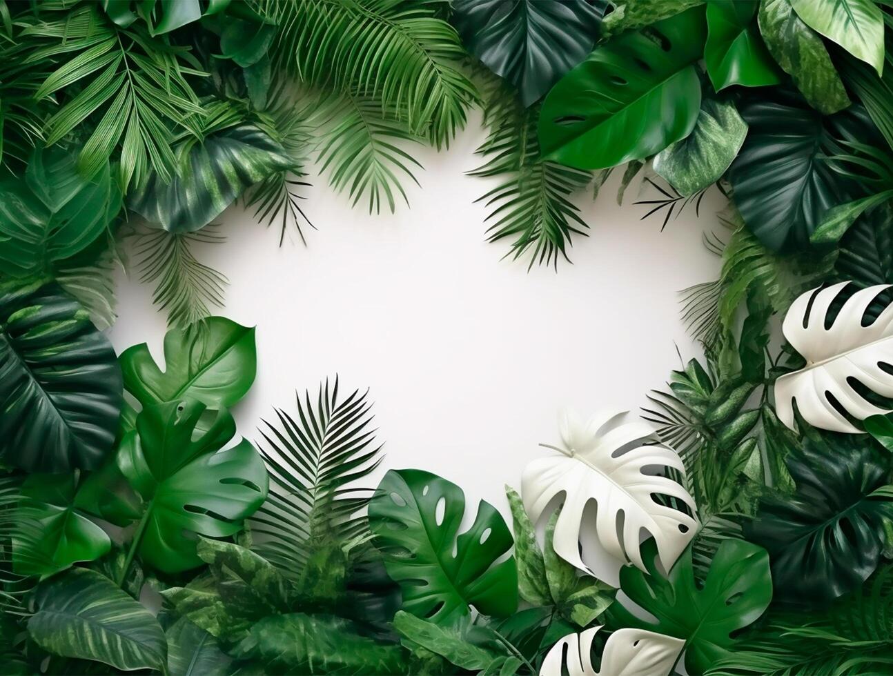Tropical floral background copy space. Space for text photo