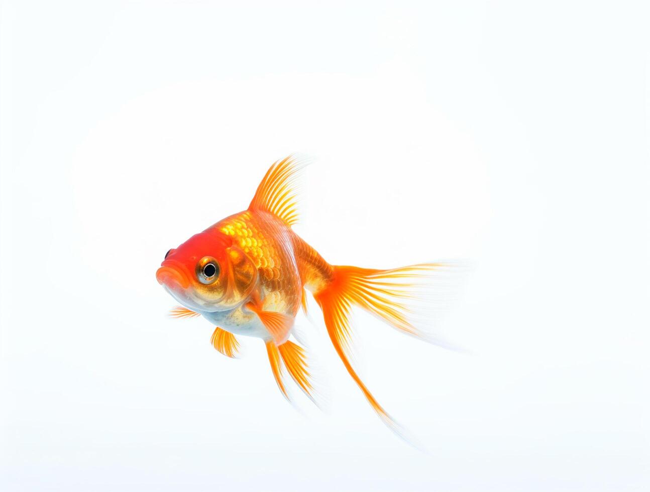 Close up Photo of a Goldfish with copy space, Golden Beauty