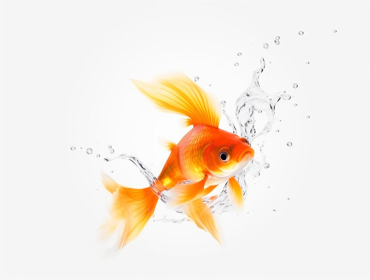 Close up Photo of a Goldfish with copy space, Golden Beauty