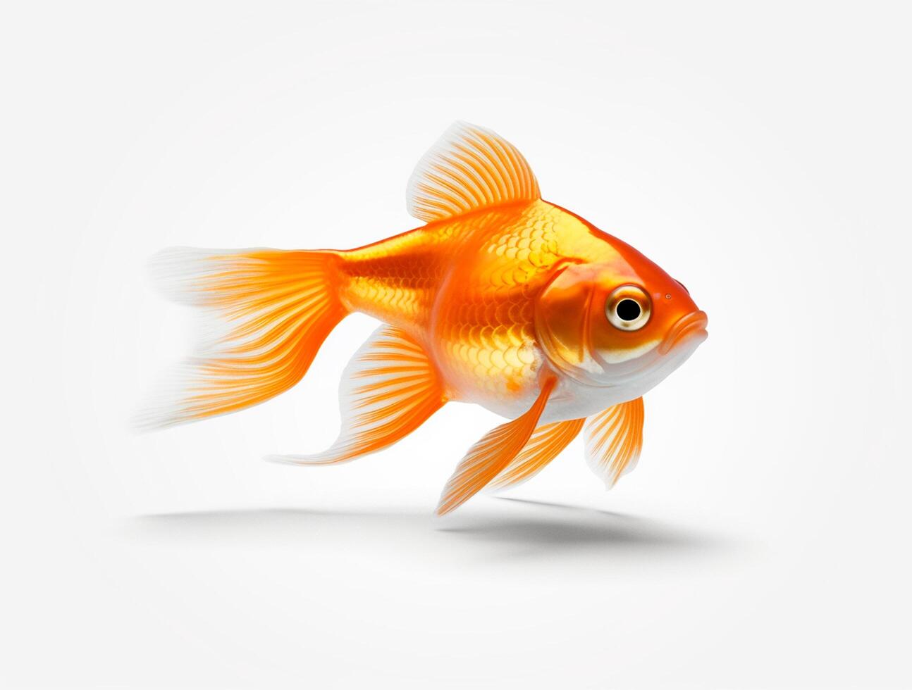 Close up Photo of a Goldfish with copy space, Golden Beauty