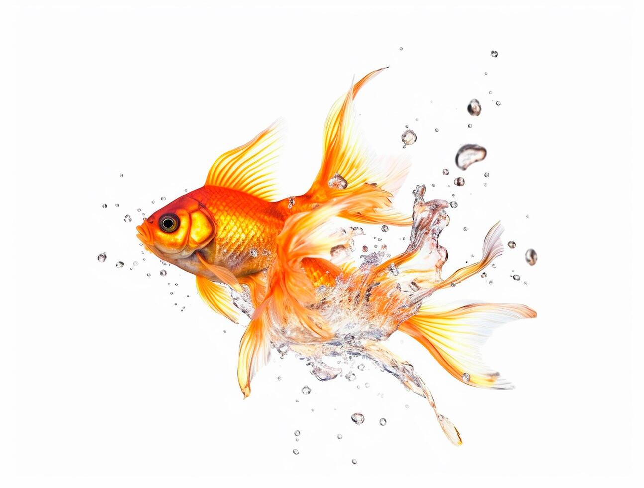 Close up Photo of a Goldfish with copy space, Golden Beauty