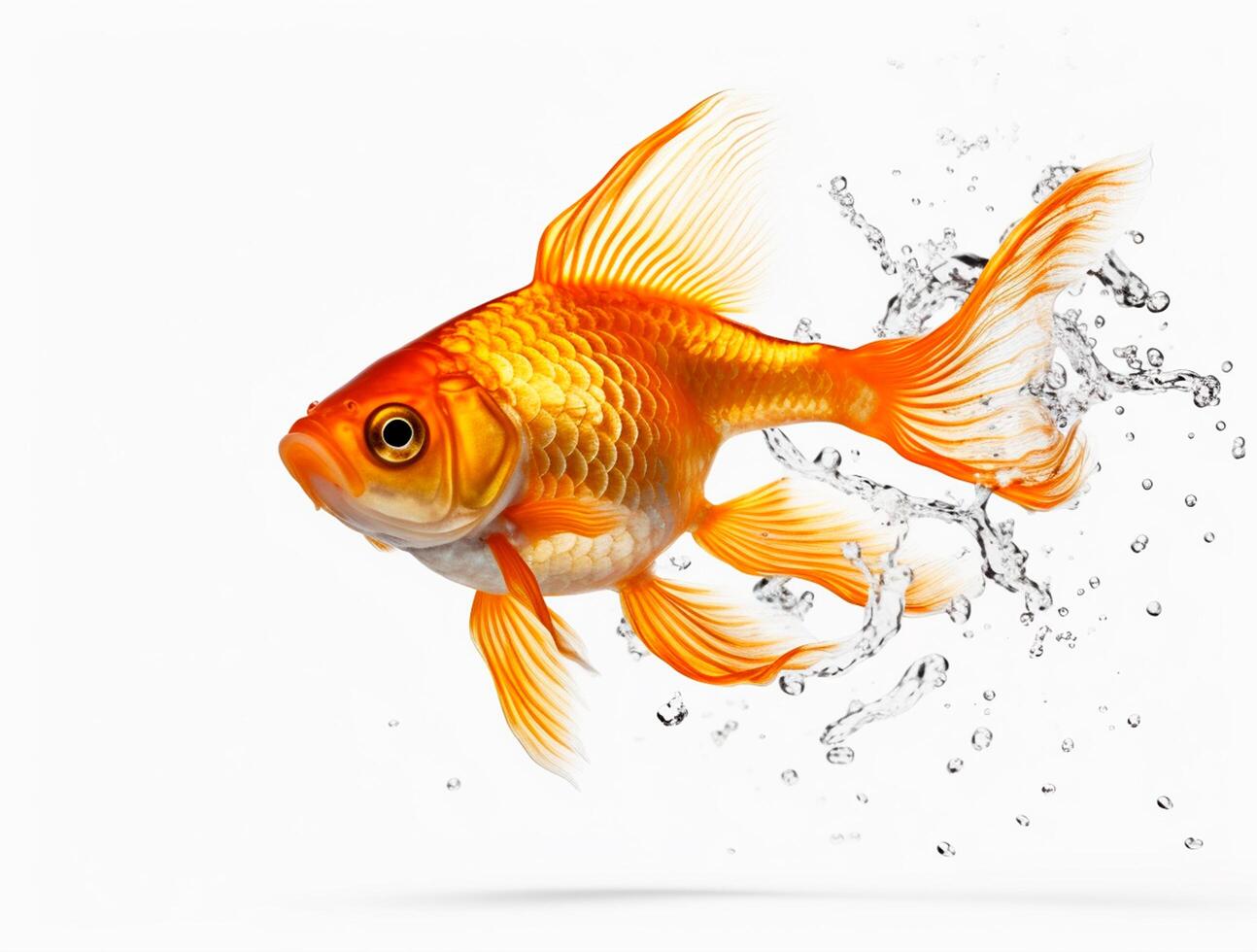 Close up Photo of a Goldfish with copy space, Golden Beauty