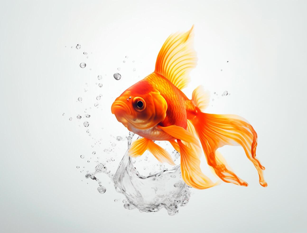 Close up Photo of a Goldfish with copy space, Golden Beauty