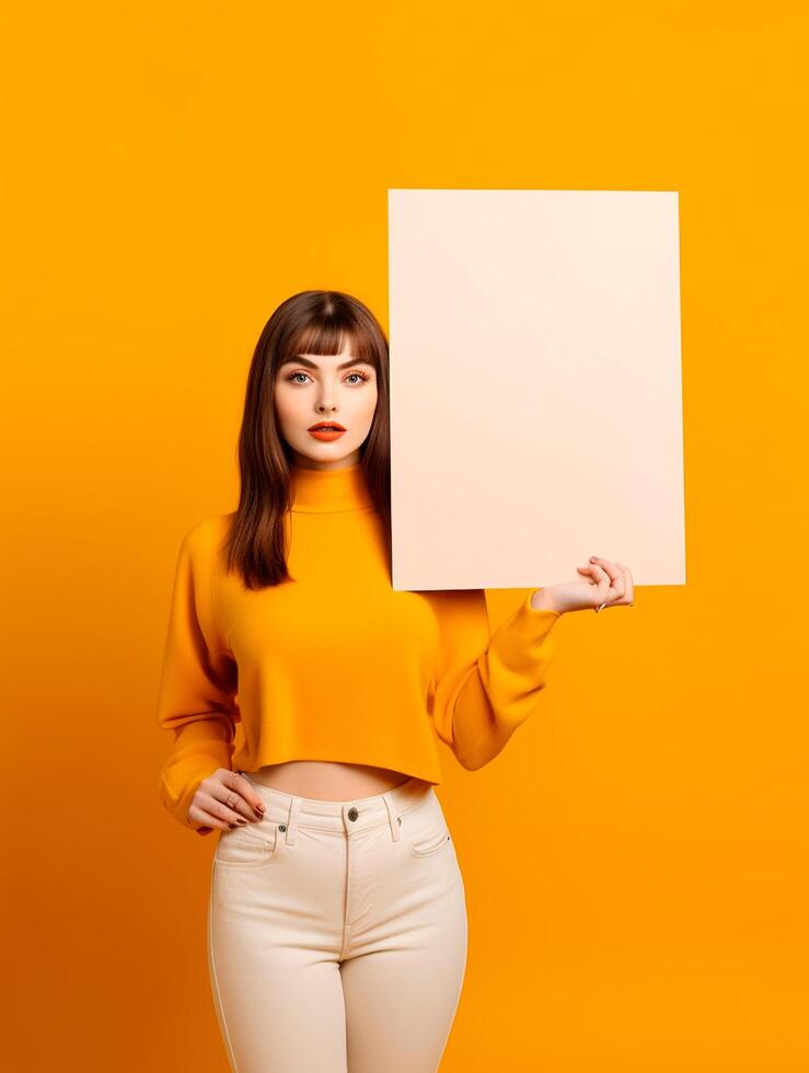 Stylish Woman's Hands with Empty Frame photo