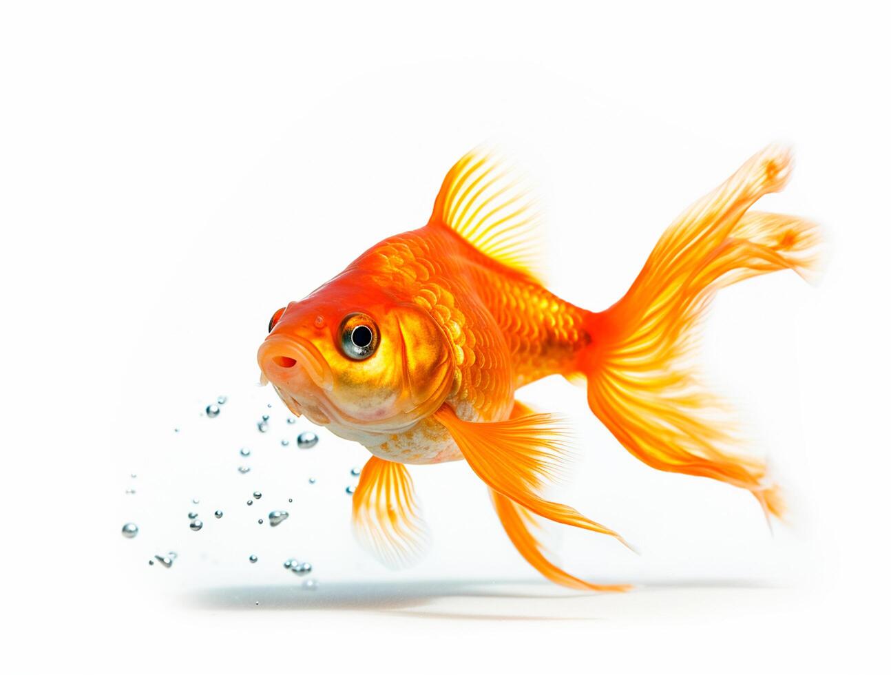 Close up Photo of a Goldfish with copy space, Golden Beauty
