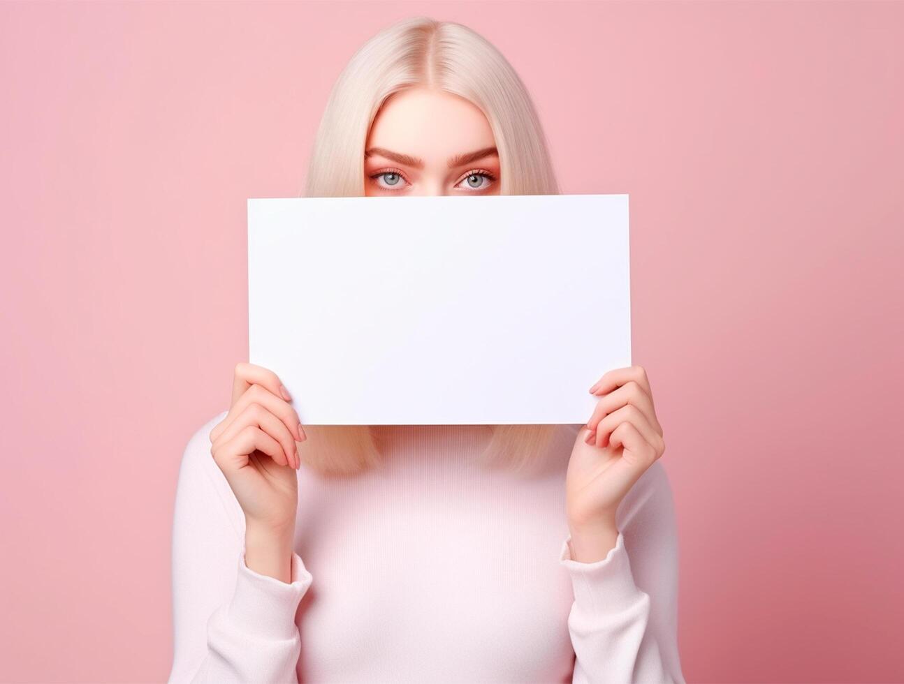 Feminine Hands Holding Empty Frame photo