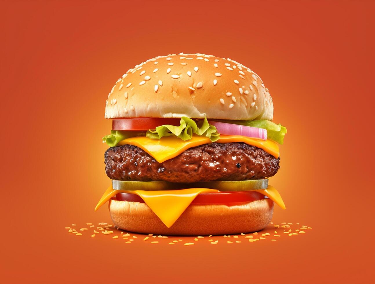 Front view tasty meat burger with cheese and salad on dark background photo
