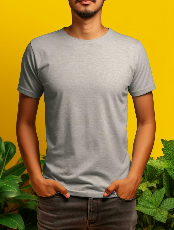 Professional Grey T-Shirt for Mockup Design  Ai generated photo