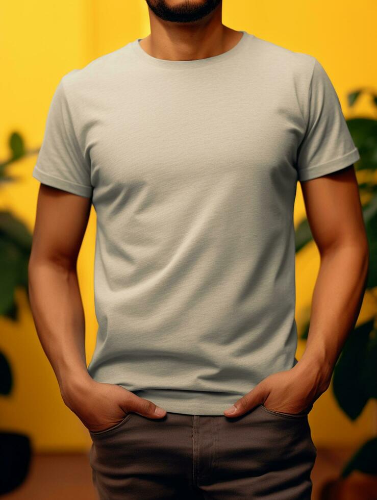 Professional Grey T-Shirt for Mockup Design  Ai generated photo