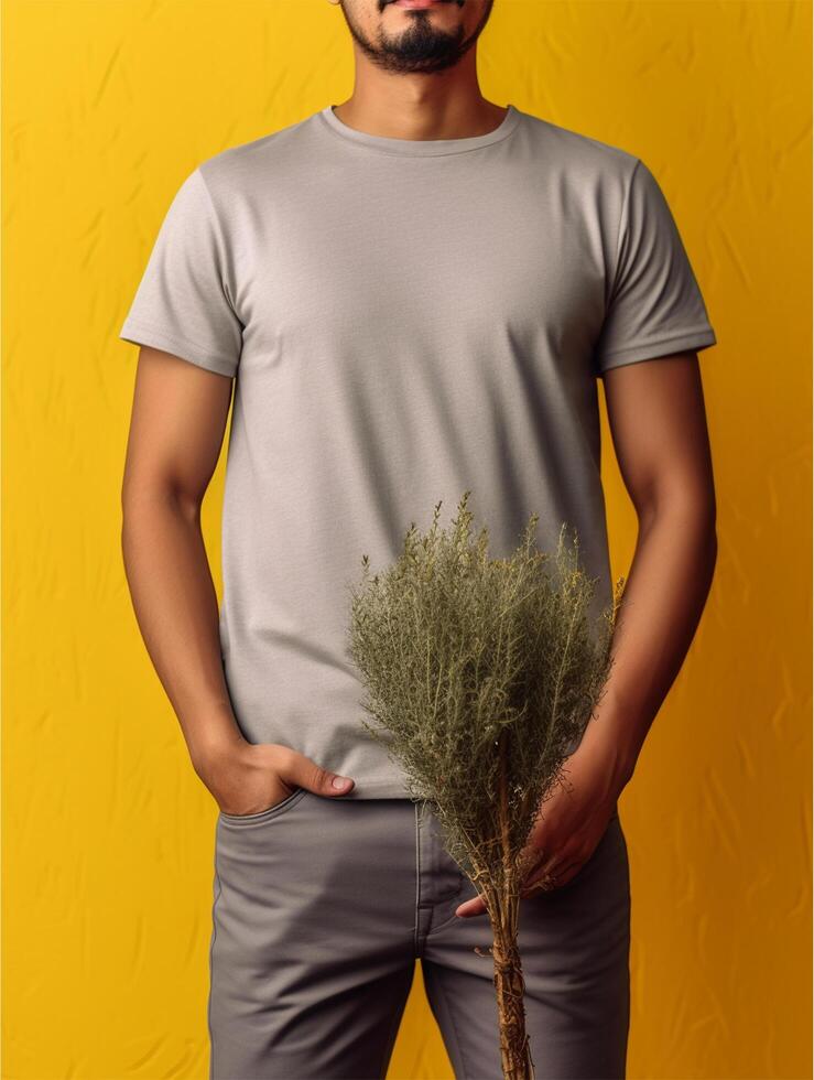 Grey T-Shirt for Mockup Design photo