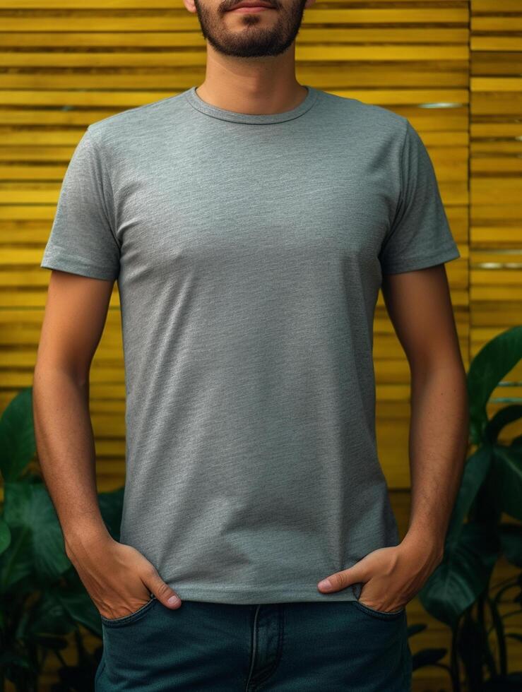 Grey T-Shirt for Mockup Design photo