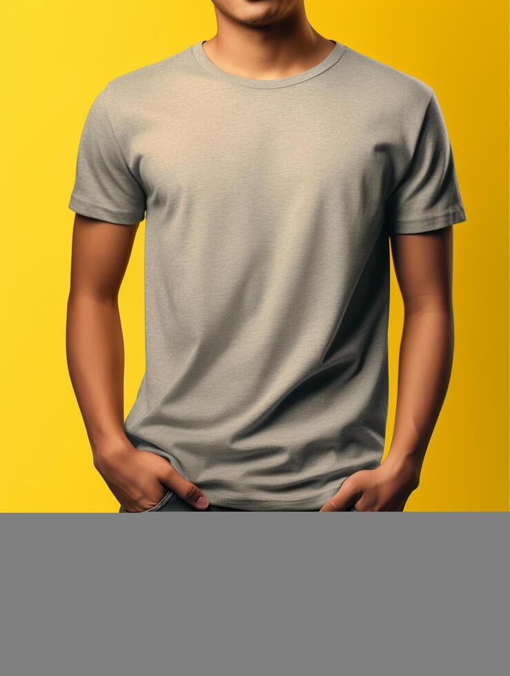 Grey T-Shirt for Mockup Design photo