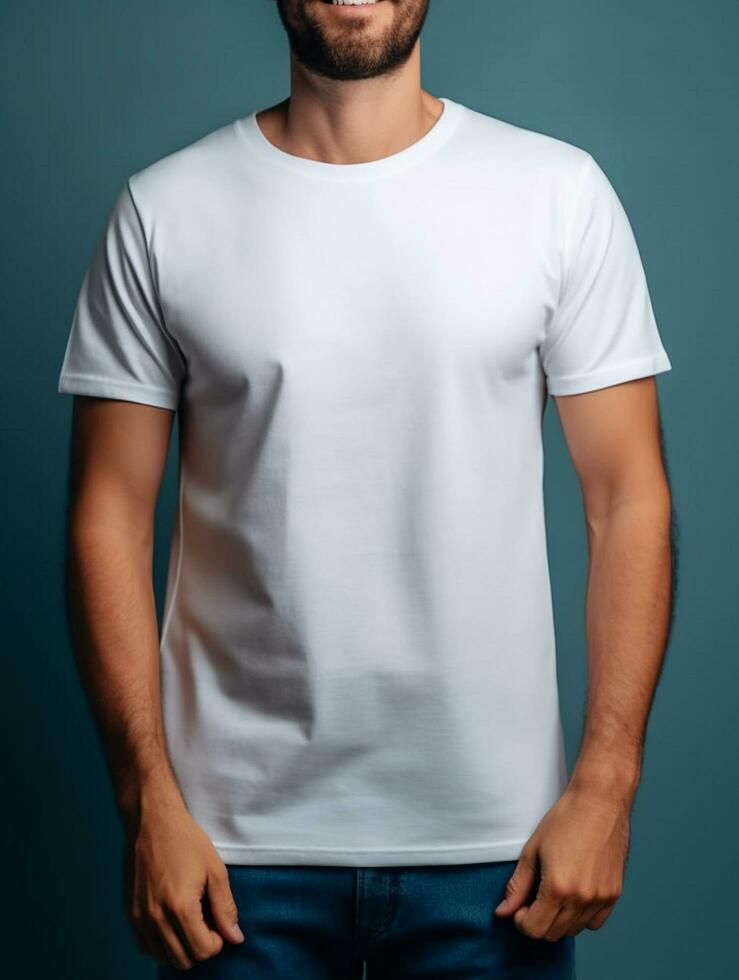 Professional White T-Shirt for Mockup Design Ai generated photo