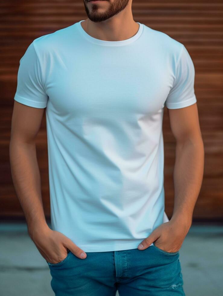 profesional blanco camiseta para Bosquejo diseño ai generado foto