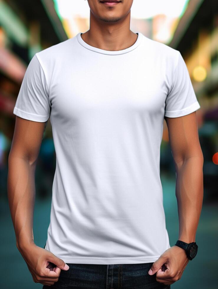 profesional blanco camiseta para Bosquejo diseño ai generado foto