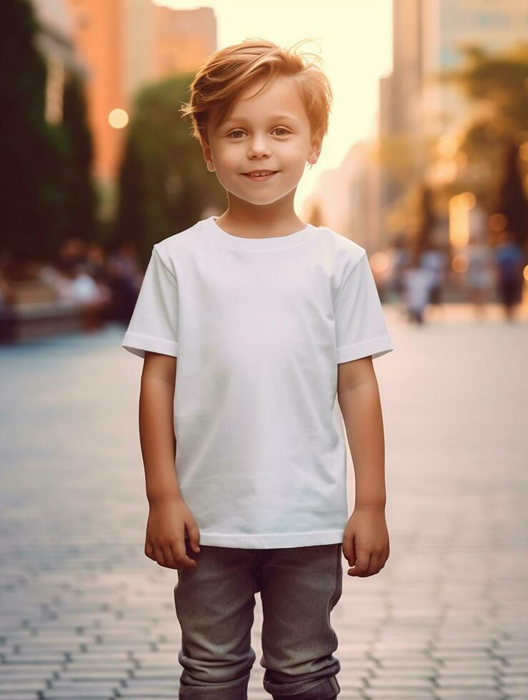 White baby T-shirt Free photo Ai generated