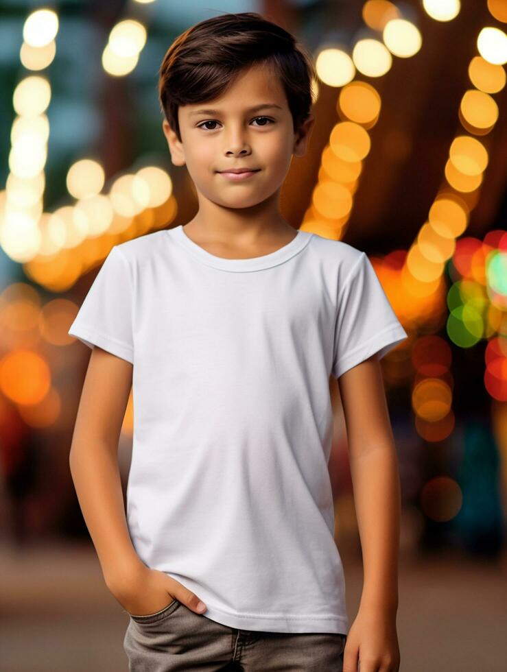 White baby T-shirt Free photo Ai generated