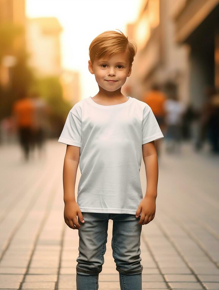 blanco bebé camiseta gratis foto ai generado