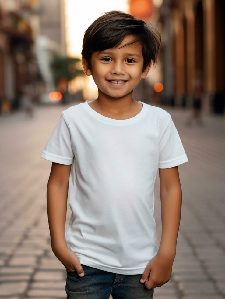 White baby T-shirt Free photo Ai generated