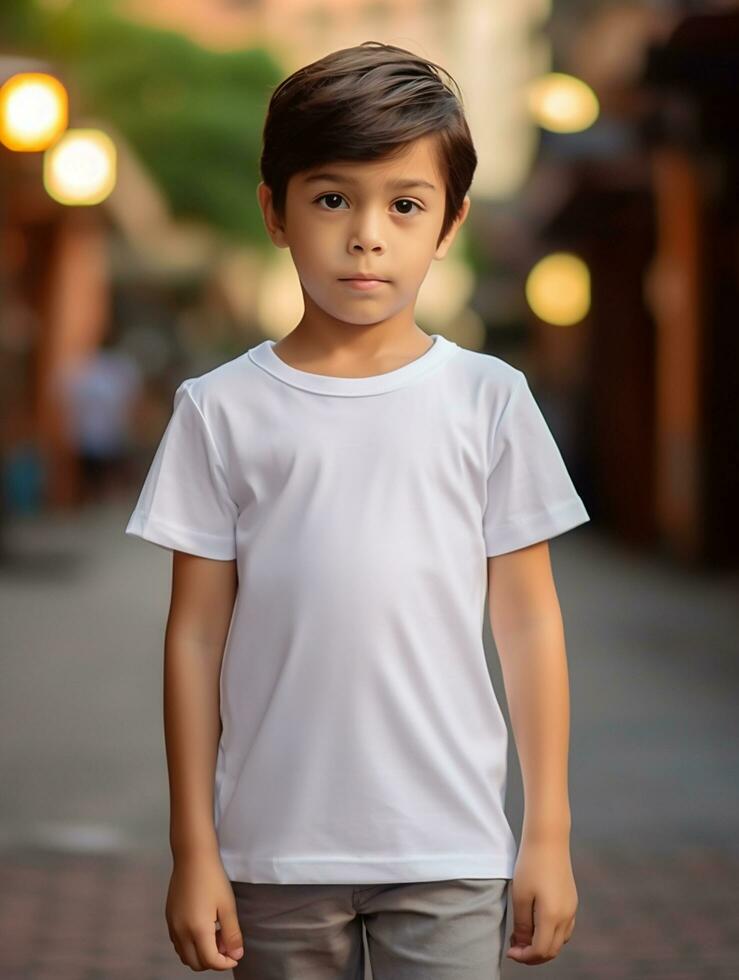 White baby T-shirt Free photo Ai generated