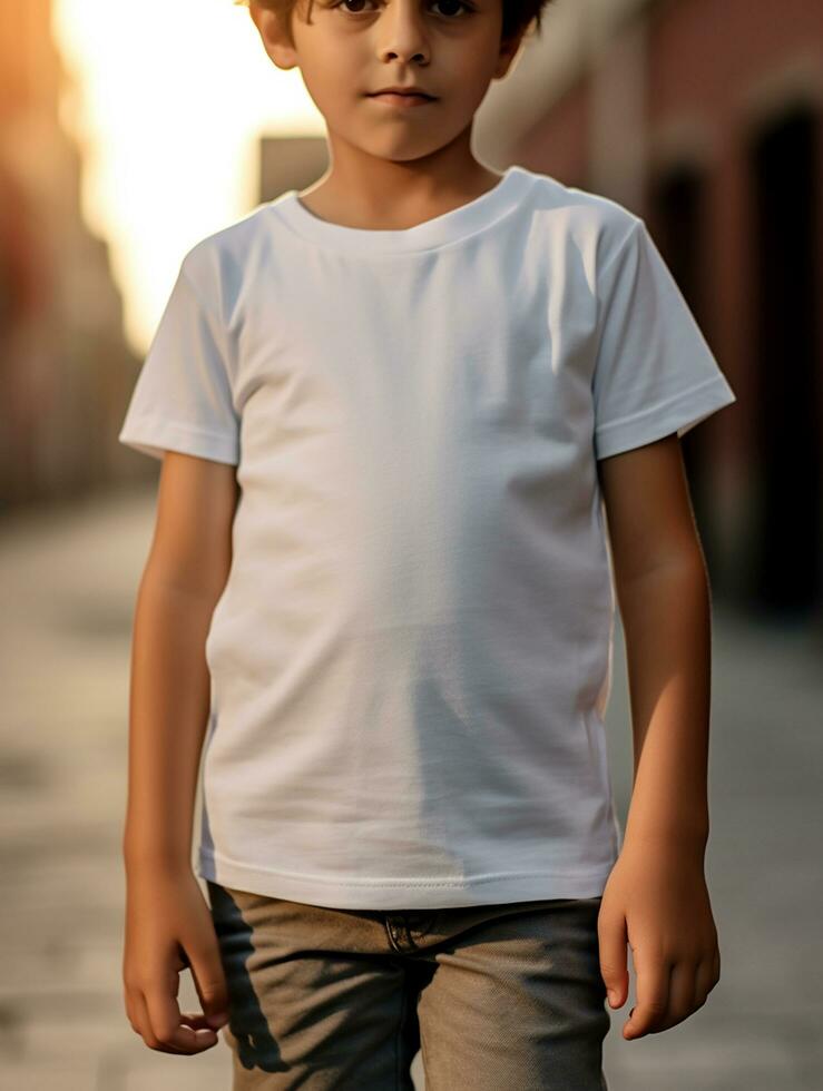 White baby T-shirt Free photo Ai generated