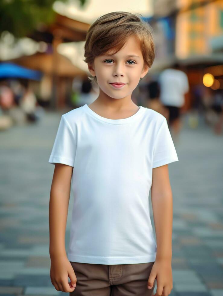 blanco bebé camiseta gratis foto ai generado