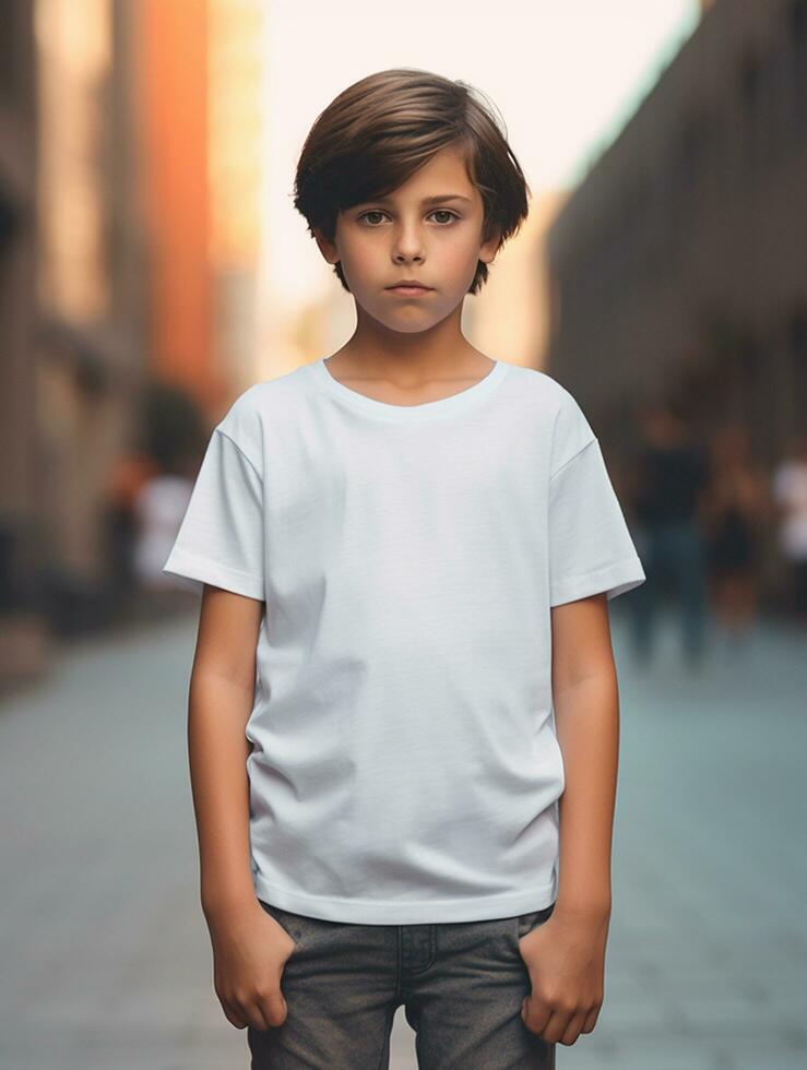 Professional White baby T-Shirt for Mockup Design Ai generated photo