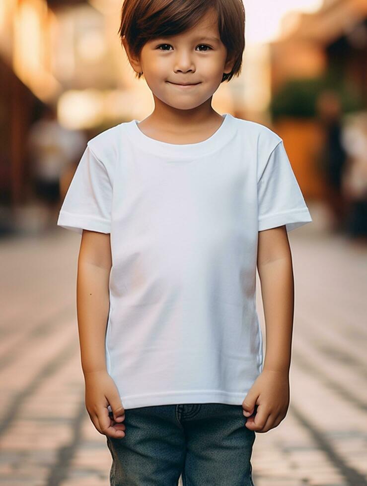 Professional White baby T-Shirt for Mockup Design Ai generated photo