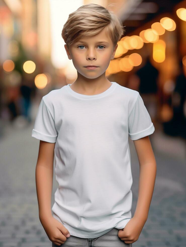 Professional White baby T-Shirt for Mockup Design Ai generated photo