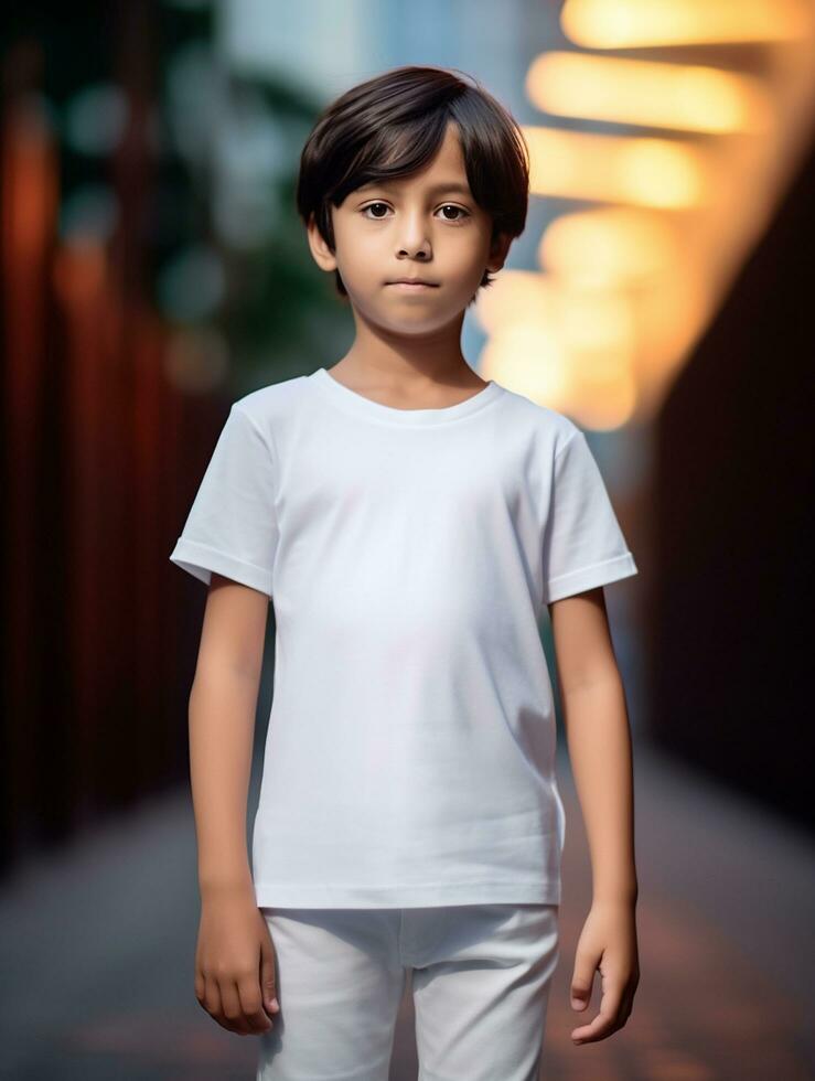 Professional White T-Shirt for Mockup Design Ai generated photo