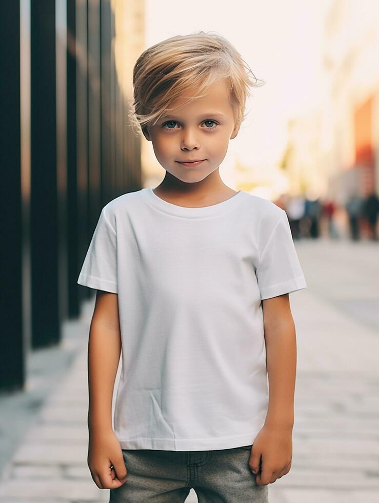 profesional blanco camiseta para Bosquejo diseño ai generado foto