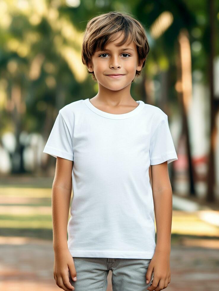 profesional blanco camiseta para Bosquejo diseño ai generado foto