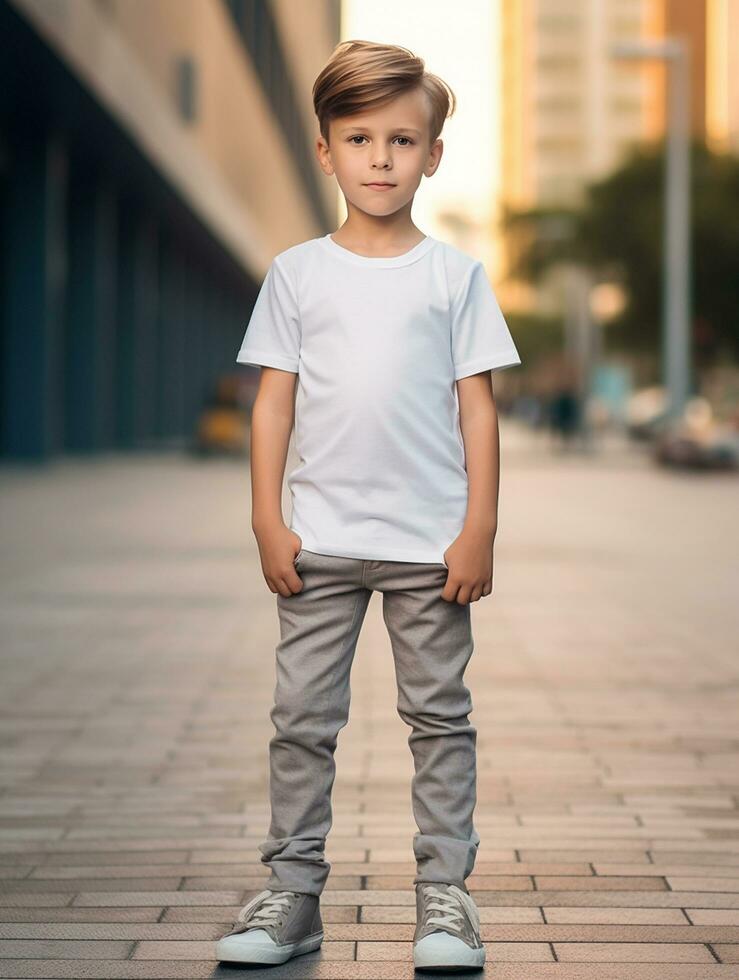 Professional White T-Shirt for Mockup Design Ai generated photo