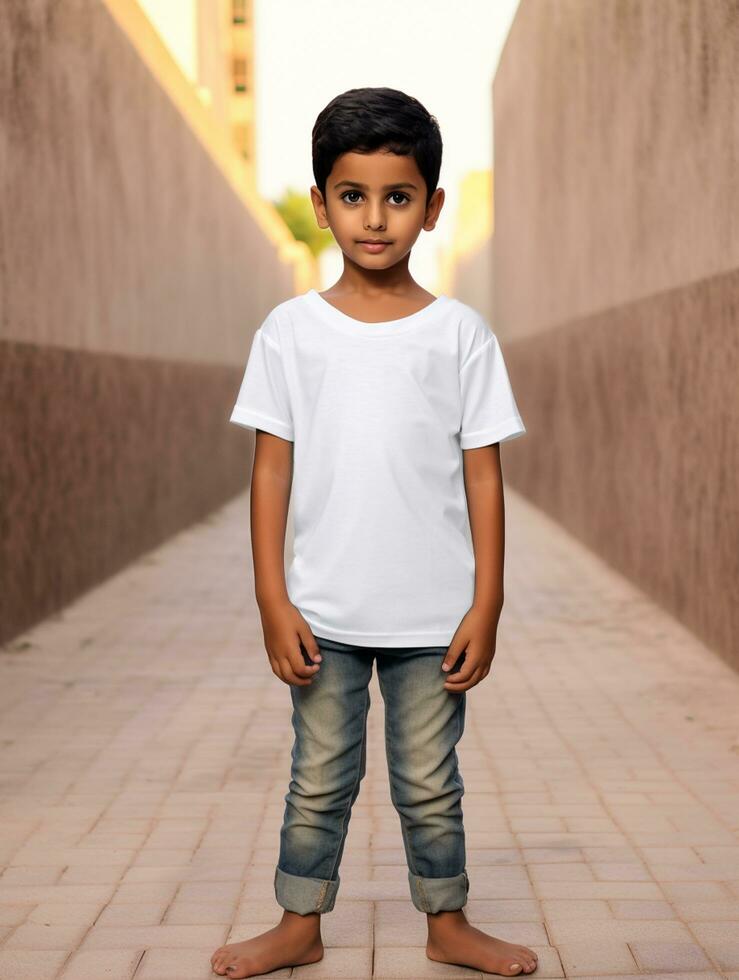 White baby T-shirt Free photo Ai generated