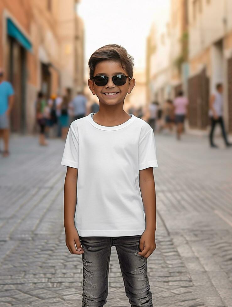White baby T-shirt Free photo Ai generated