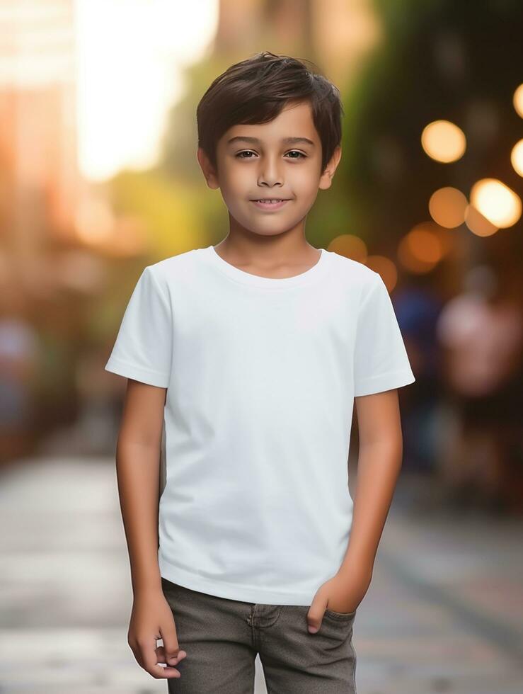 White baby T-shirt Free photo Ai generated
