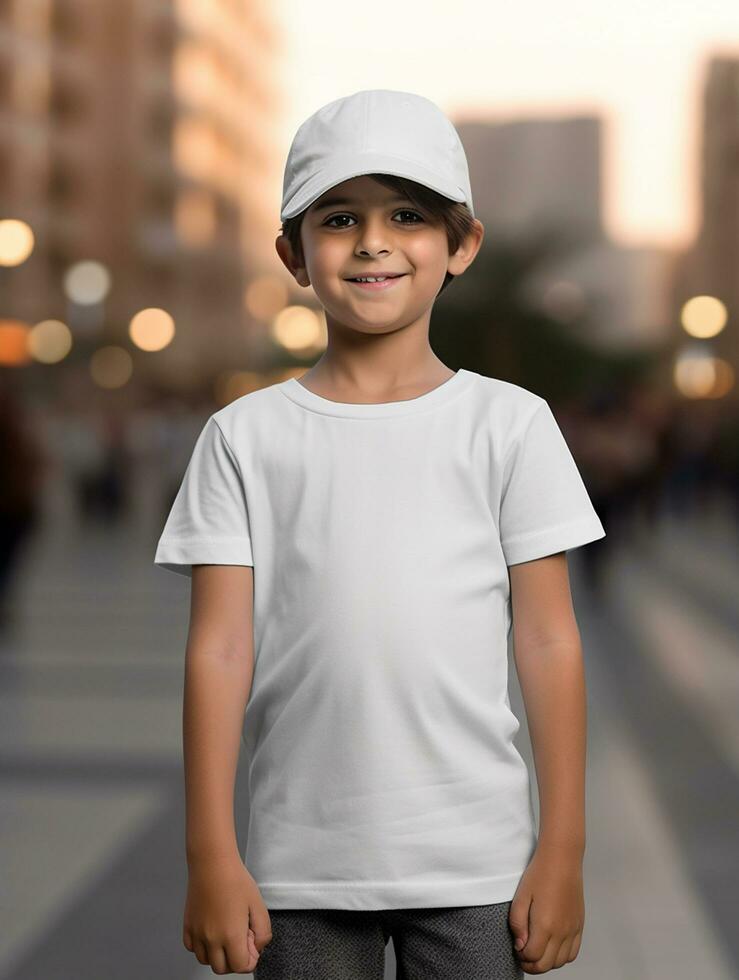 White baby T-shirt Free photo Ai generated