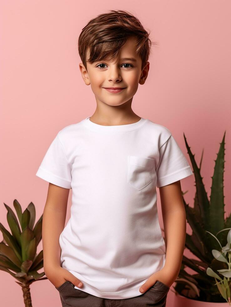 White baby T-shirt Free photo Ai generated