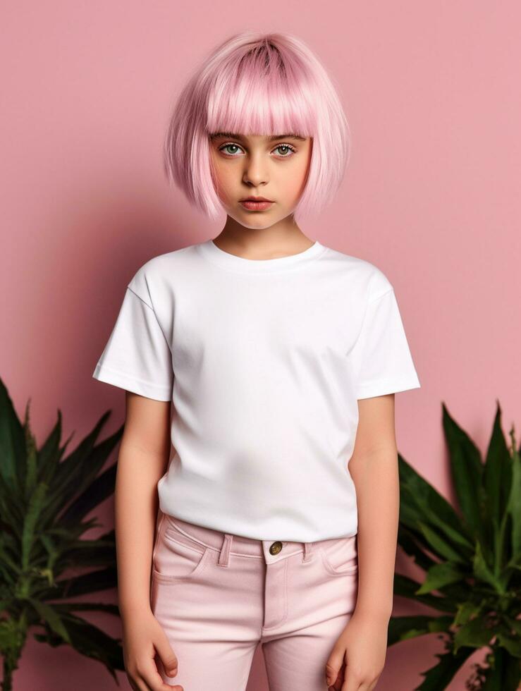 White Blank baby T-shirt Ai generated photo