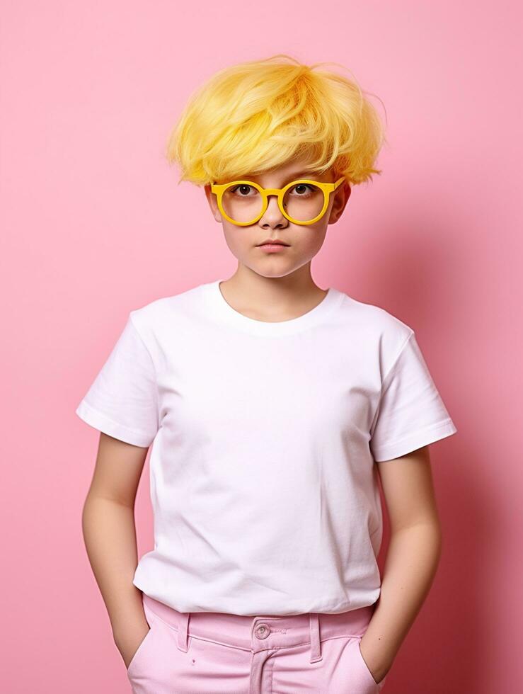 Blank white baby t shirt for mockup design Ai generated photo