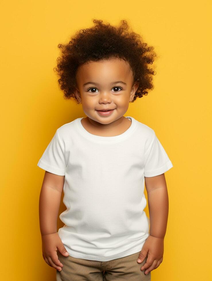 Blank white baby t-shirt for mockup design Ai generated photo