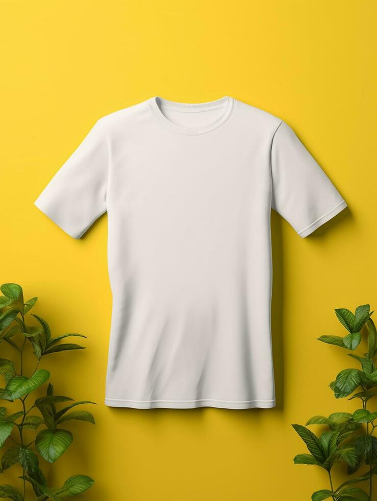 Blank white t-shirt for mockup design AI Generative photo