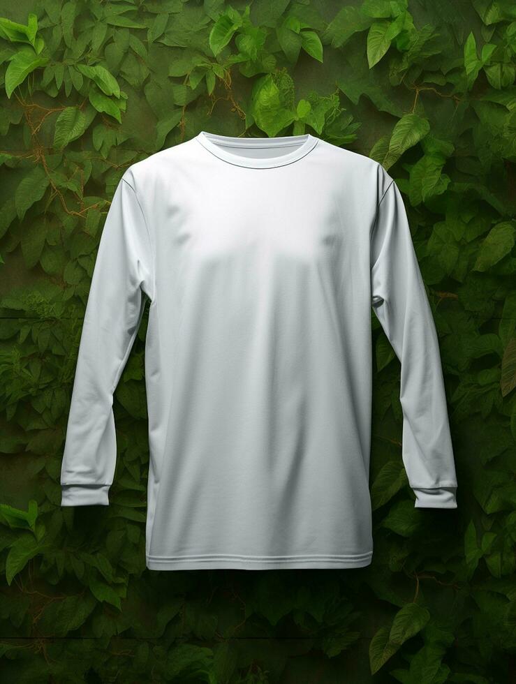 Blank white t-shirt for mockup design AI Generative photo