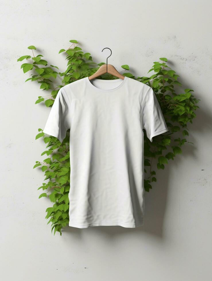 Blank white t-shirt for mockup design AI Generative photo