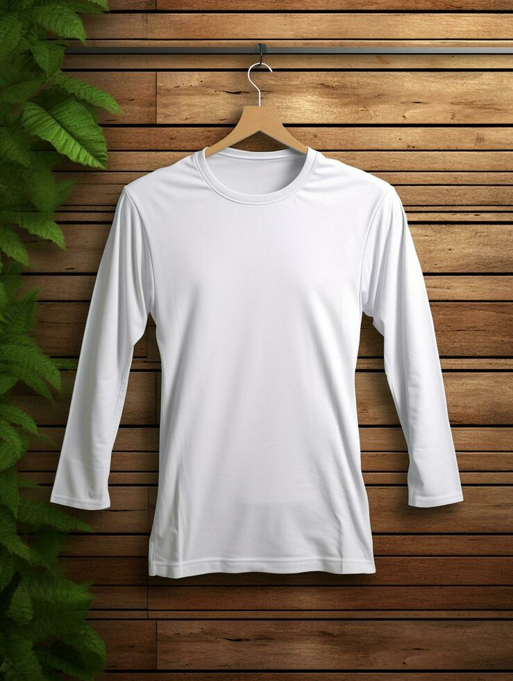 Blank white t-shirt for mockup design AI Generative photo