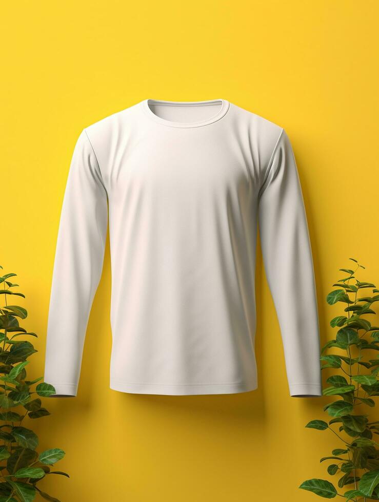 Blank white t-shirt for mockup design AI Generative photo