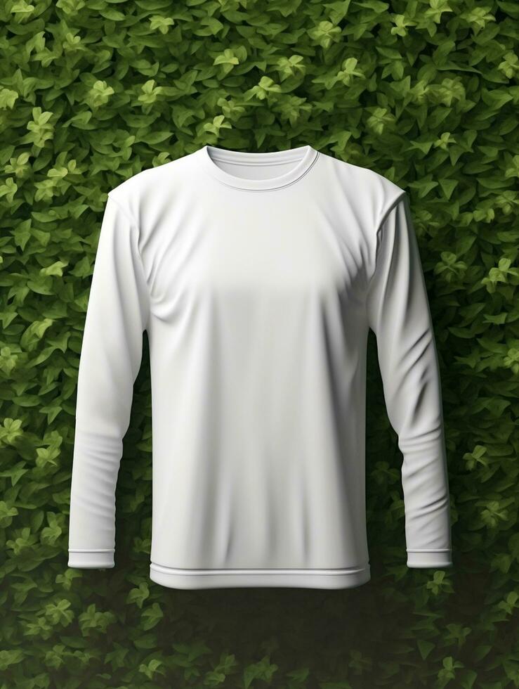 Blank white t-shirt for mockup design AI Generative photo