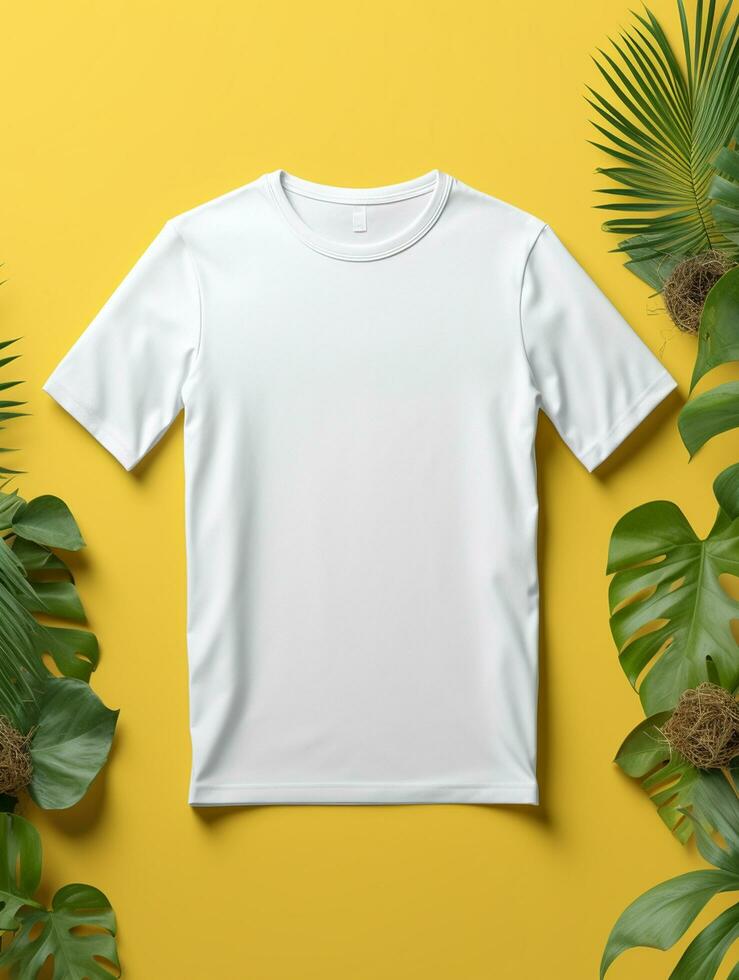 Blank white t-shirt for mockup design AI Generative photo